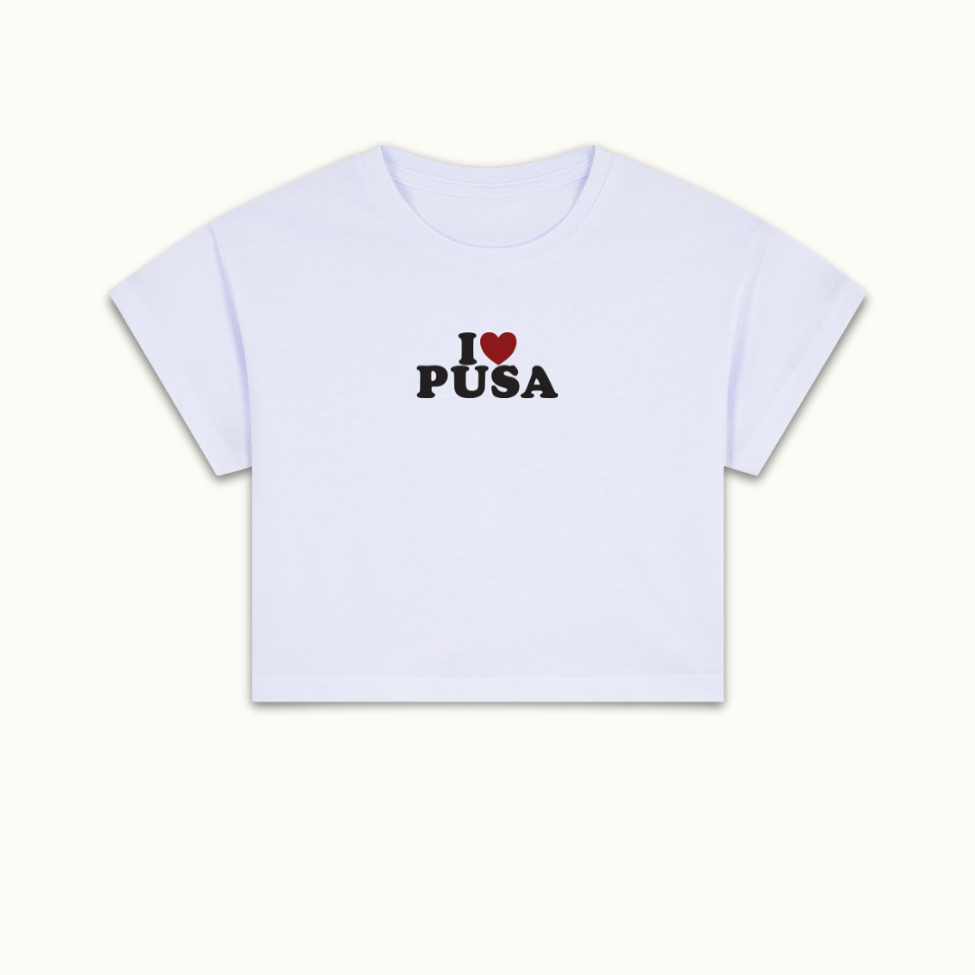 I Heart Tiny Pusa Cropped Tee (Crop Top)