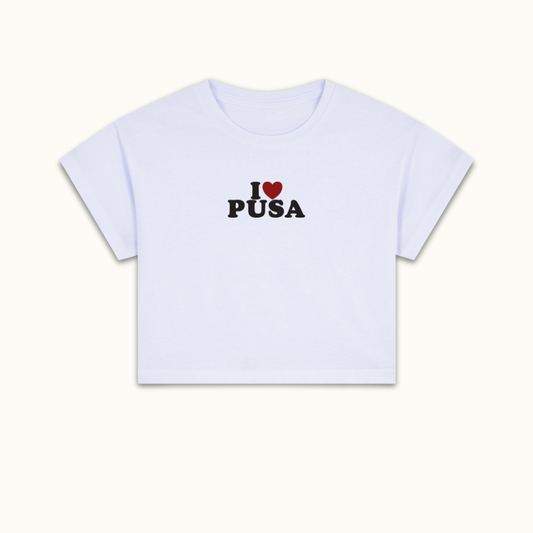 I Heart Tiny Pusa Cropped Tee (Crop Top)
