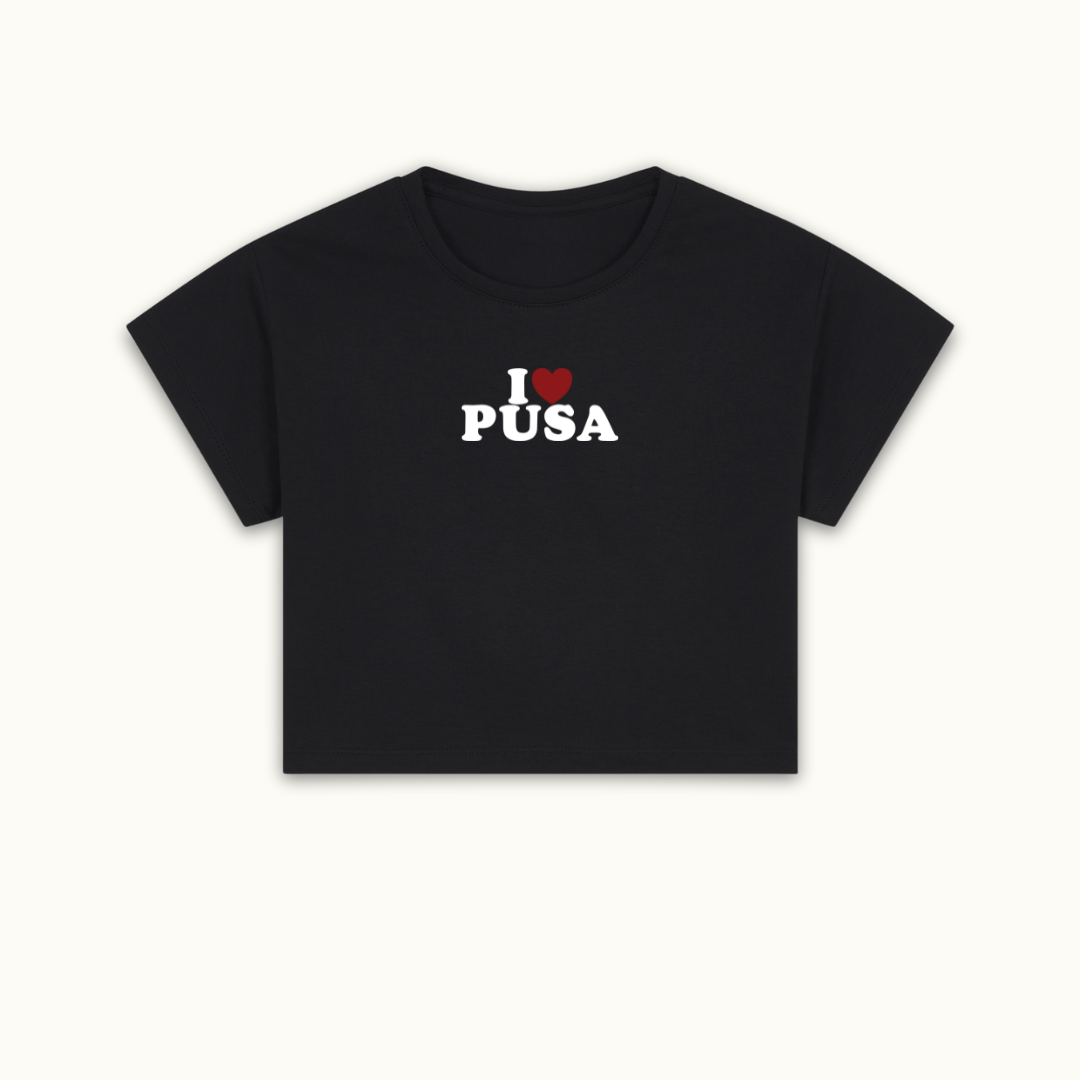 I Heart Tiny Pusa Cropped Tee (Crop Top)
