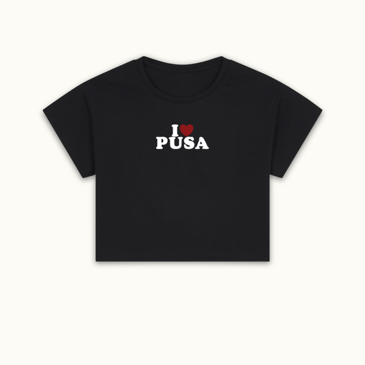 I Heart Tiny Pusa Cropped Tee (Crop Top)